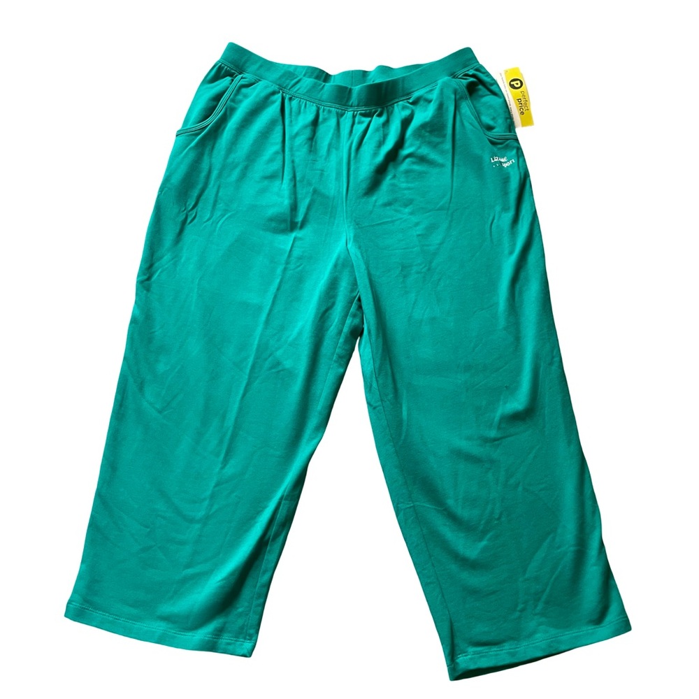 Liz & Me Teal Green Pull On Capri Women's Everyday Plus‎ Size 0X/14 NWT